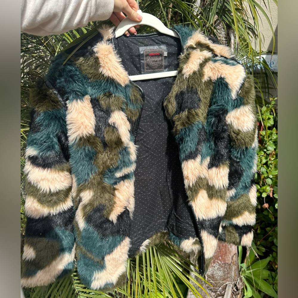 Fur Coat Faux Camo Catimini Girls Women’s Juniors